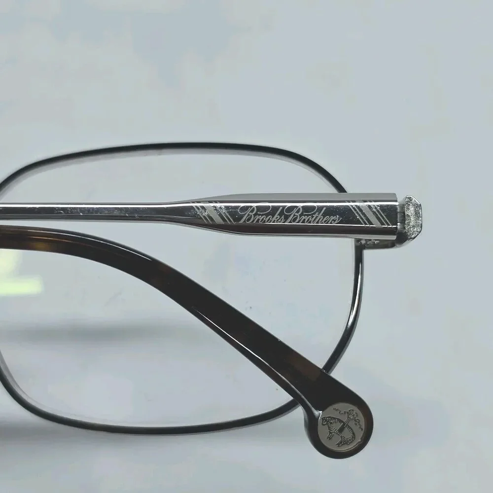 BROOKS BROTHERS HAVANA EYEGLASS FRAMES BB 1049 1658 54-17-140 TORTOISE SILVER
